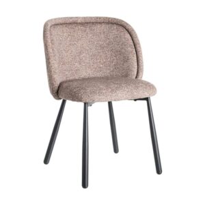 Silla Jaspeada Taupe Tejido 100% Poliéster y Patas de Hierro 56x56x78 cm