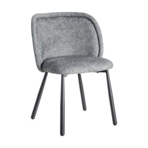 Silla Jaspeada Verde Tejido 100% Poliéster y Patas de Hierro 56x56x78 cm