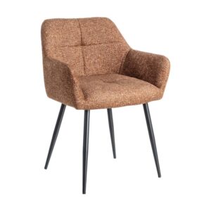 Silla Jaspeada Ocre Tejido 100% Poliéster y Patas de Hierro 59x54x81 cm