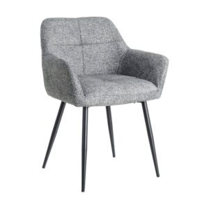 Silla Jaspeada Verde Tejido 100% Poliéster y Patas de Hierro 59x54x81 cm