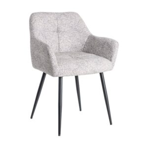 Silla Jaspeada Gris-Blanco de Tejido y Metal 59x54x81 cm