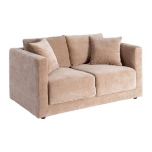 Sofá 2 Plazas Taupe Tejido 100% Poliéster y Madera Conglomerada 165x96x86 cm