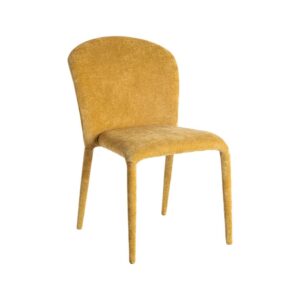 Silla Apilable Mostaza Tejido con Estructura de Metal 50x61x82 cm