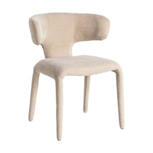 Silla Taupe Tejido 100% Poliéster 58x55x76 cm con Relleno de Espuma
