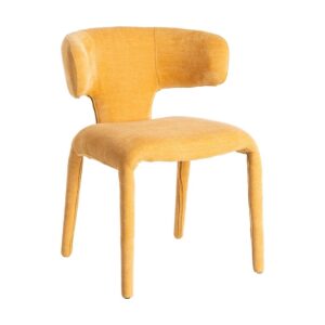 Silla Mostaza Tejido 100% Poliéster 58x55x76 cm con Relleno de Espuma
