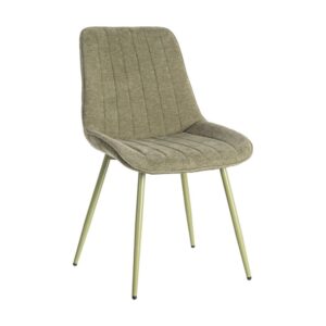 Silla Verde Tejido 100% Poliéster con Patas de Hierro 50x60x85 cm