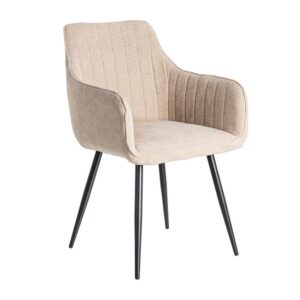 Silla Beige de Tejido y Metal, 55x58.5x84 cm, Normativa EN16139