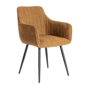 Silla Marrón de Tejido y Metal, 55x58.5x84 cm, Normativa EN16139