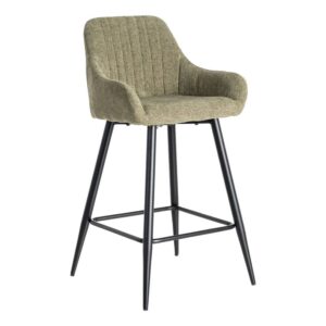 Taburete Verde de Tejido y Metal 47x47x93 cm, No Apilable