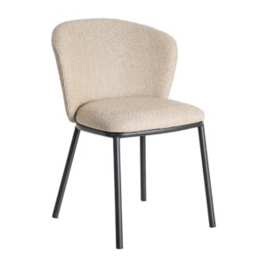 Silla Espiga Beige Tejido-Metal 55x55x78 cm, No Apilable, Normativa EN16139