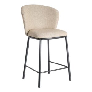 Taburete Espiga Beige Tejido y Metal 55x55x96 cm, No Apilable