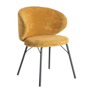 Silla Mostaza Tejido-Metal 57x53x75 cm, No Apilable, Cumple EN16139