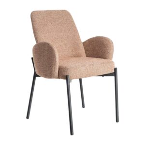 Silla Jaspeada Rosa Tejido-Metal 56x57x84 cm, No Apilable, Normativa EN16139