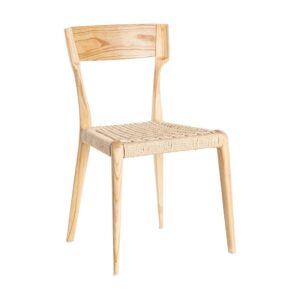 Silla Natural-Beige de Madera de Fresno, 46x50x81 cm, Sin Montaje