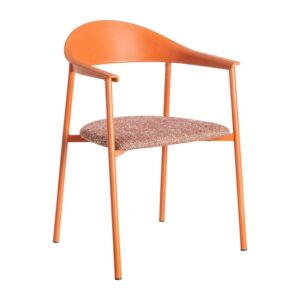 Silla Teja de Polipropileno con Estructura de Metal y Asiento de Poliéster 48,5x48,5x77 cm
