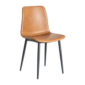 Silla Camel de Metal y Simil Piel, 45x47x81 cm, Requiere Montaje