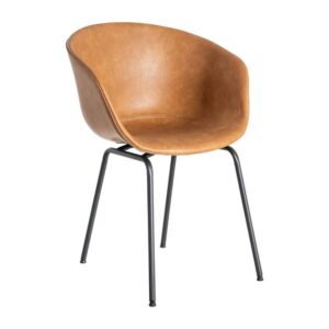 Silla Camel de Metal y Simil Piel, 59x50,5x81,5 cm, Requiere Montaje