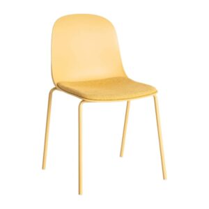 Silla Amarilla PP-Metal con Asiento de Poliéster, 46x51x85 cm