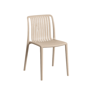 Silla Apilable Beige de Polipropileno Exterior 47x51,5x77,5 cm