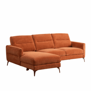 Sofá Chaise Longue Terracota Tejido 100% Poliéster 238x160x87,5 cm