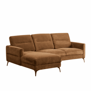 Sofá Chaise Longue Derecho Marrón Tejido 238x160x87,5 cm Eucalipto