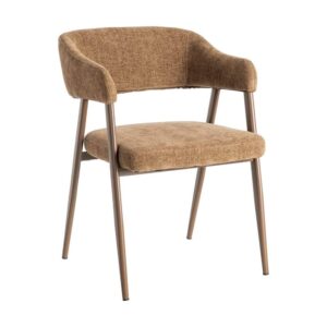 Silla Marrón de Tejido y Metal, 56x60x81 cm, Normativa EN16139
