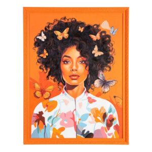 Pintura Mujer Naranja en Lienzo 100x3,5x130 cm, Marco Poliestireno, Pintado a Mano