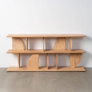 Estantería Natural de Madera de Caucho 180x38x83 cm para Montar