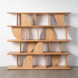 Estantería Natural de Madera de Caucho 180x38x161 cm para Montar