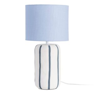 Lámpara de Mesa Cerámica con Pantalla de Tejido, 25x25x48 cm, E27