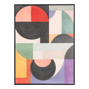 Cuadro Abstracto en Lienzo 75x4x100 cm con Acabado a Mano y Marco PS