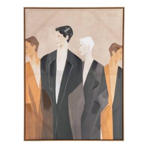 Cuadro de Impresión Hombres en Lienzo 90x4x120 cm con Acabado a Mano y Marco PS
