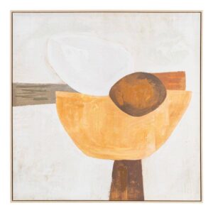 Cuadro Abstracto en Lienzo 100x4x100 cm con Marco y Acabado a Mano