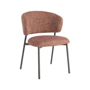 Silla Jaspeada Roja de Tejido 100% Poliéster y Metal 57x60x81 cm