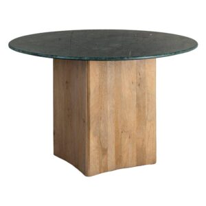 Mesa Comedor Natural Verde de Madera de Mango y Mármol 115x115x76 cm