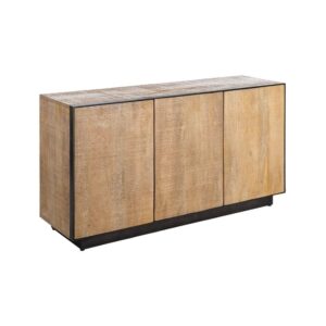 Aparador Natural de Madera de Mango y Hierro 150x44x80 cm - Colección Ohio
