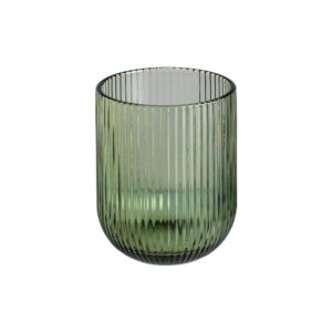 Vaso Verde de Cristal Soda-Lime 7,6x7,6x9,4 cm, 270ml, Apto Lavavajillas