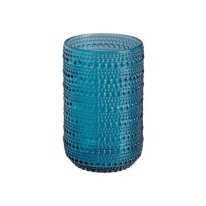 Vaso Azul de Cristal Soda-Lime 400ml - 8x8x12,7cm, Apto Lavavajillas