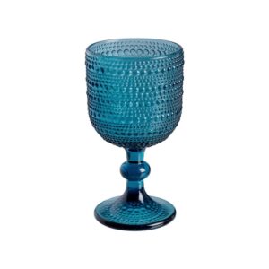 Copa de Cristal Azul Soda-Lime 8,8x8,8x16,4 cm, 340ml, Apto Lavavajillas