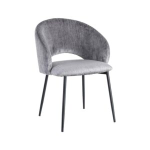 Silla Gris de Poliéster y Metal, 58x60x80,5 cm, Altura Asiento 47 cm