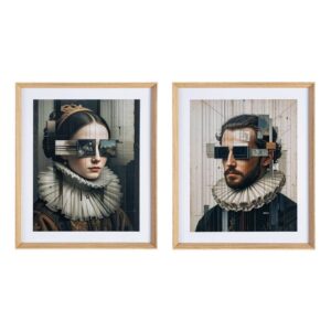 Cuadro de Madera y Cristal Retrato 52x4x62 cm - Sin Sujeción