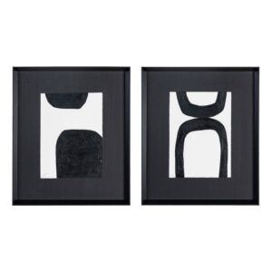 Cuadro Pintura Abstracto 2/M 52x4x62 cm - Madera y Cristal, Sin Sujeción