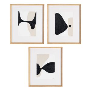 Cuadro Pintura Abstracto en Madera y Cristal 52x4x62 cm sin Sujeción