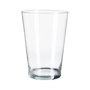 Jarrón de Cristal Transparente 24x24x35 cm con Borde Cortado en Frío