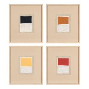 Cuadro Pintura Abstracto Acrílica Madera de Pino y Cristal 40x46 cm