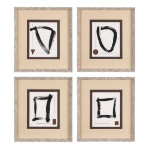 Cuadro Pintura Abstracto 4/M 44x50 cm, Acrílico, Madera y Cristal, Pintado a Mano