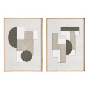 Cuadro de Madera Verde con Marco de Haya, 52 x 3,5 x 72 cm