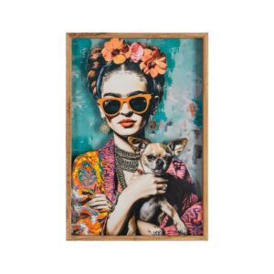 Cuadro Impreso sobre MDF y Cristal con Marco de Haya 43x3,5x63 cm