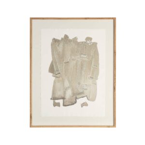 Cuadro Abstracto Impreso sobre Papiro con Marco de MDF Color Haya 76x3x98 cm