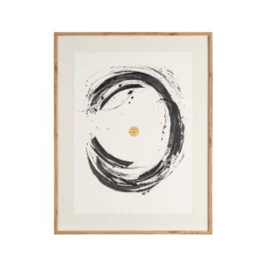 Cuadro Abstracto Impreso sobre Papiro con Marco de MDF Haya 76x3x98 cm